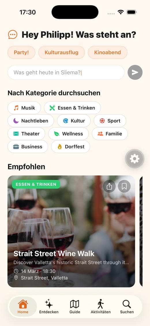 Festa App — Home Screen