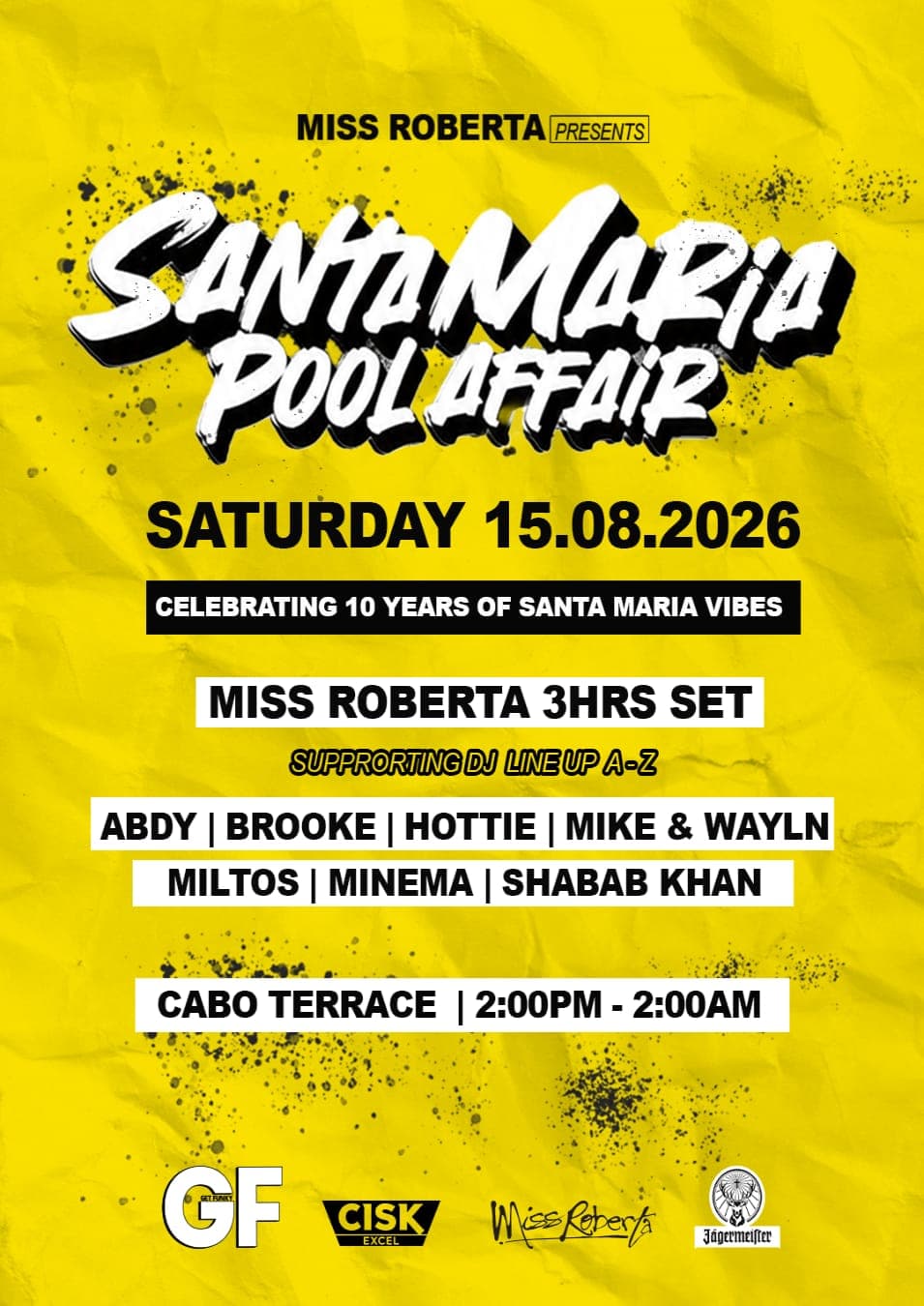 Santa Maria Pool Affair - Saturday 15th August
