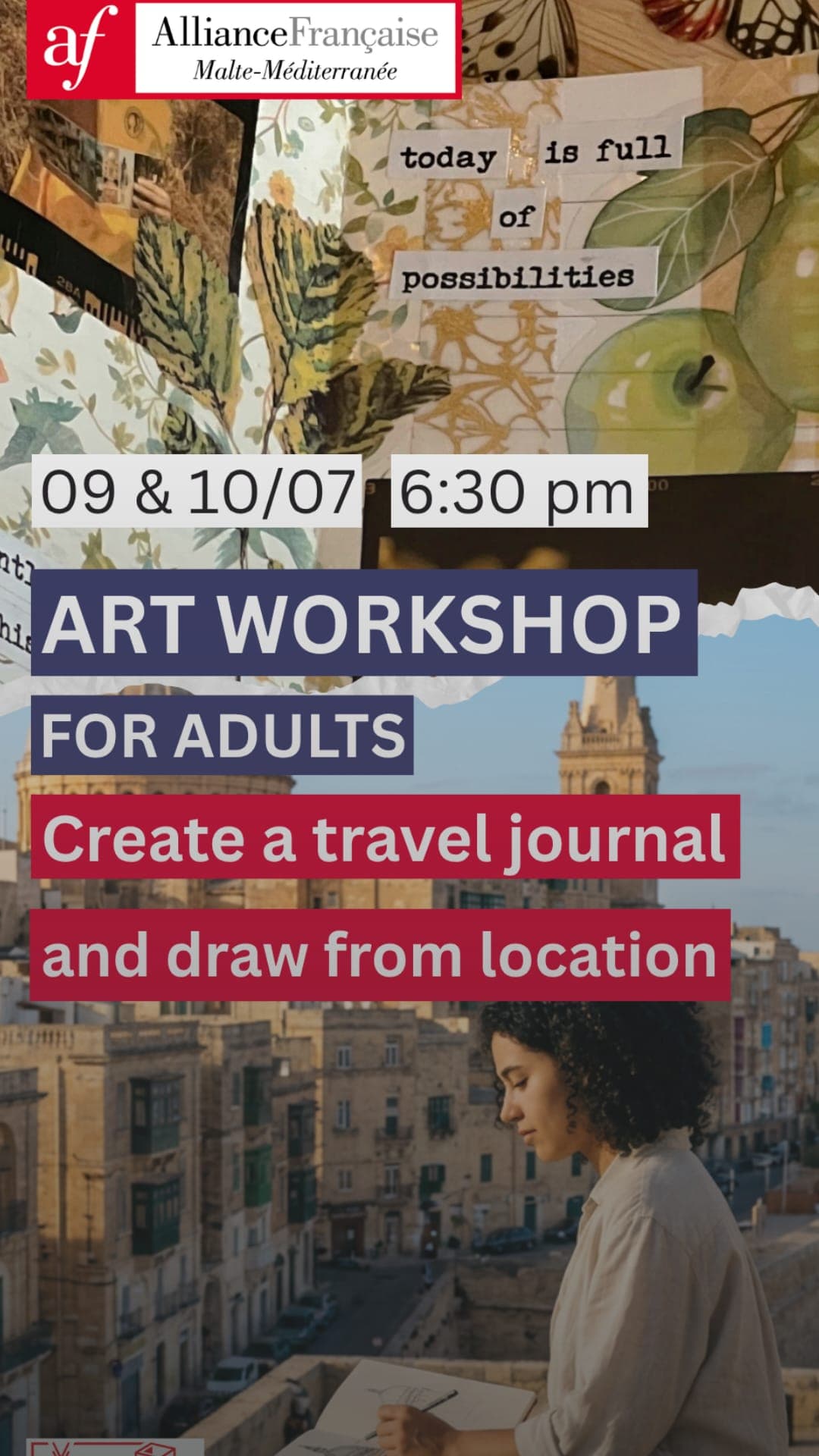 Series of art workshops – Create your own travel journal and sketch from life
