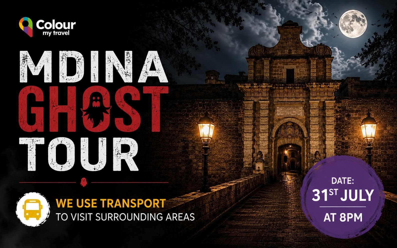 Mdina Ghost Tour (and surrounding areas) - 31st July at 8PM