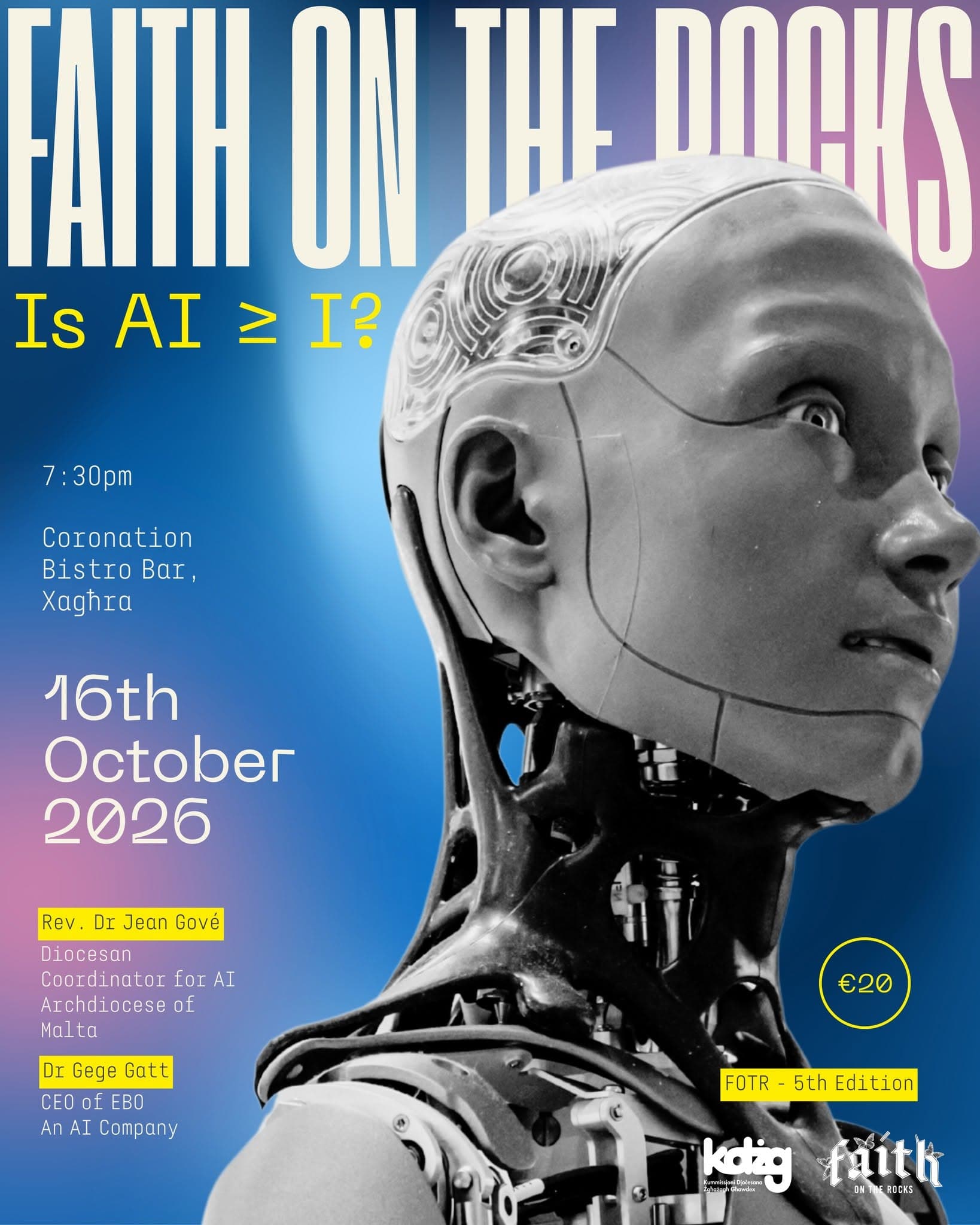 Faith on the Rocks - Is AI ≥ I?