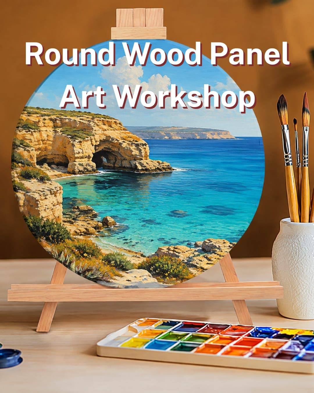 Round Wood Panel Art Workshop